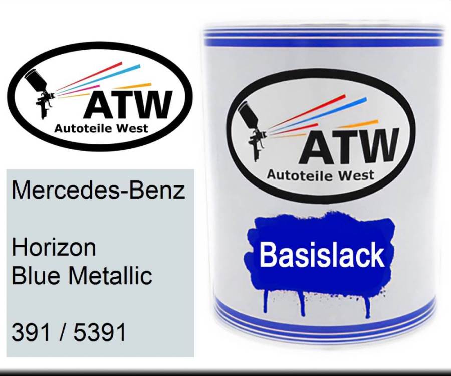 Mercedes-Benz, Horizon Blue Metallic, 391 / 5391: 1L Lackdose, von ATW Autoteile West.